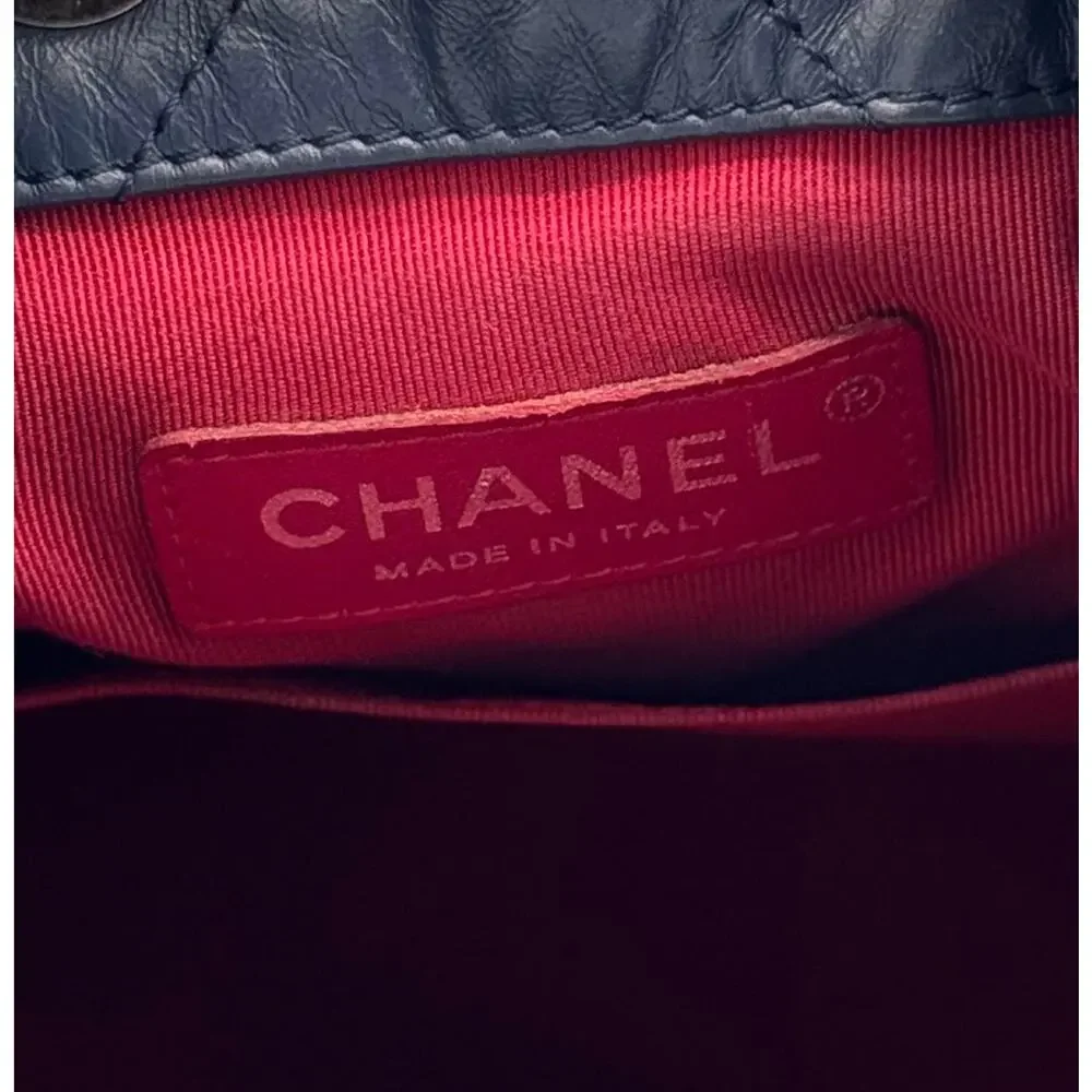 Chanel Gabrielle Backpack Navy Aged Calfskin Mixed Metal Chain 2019